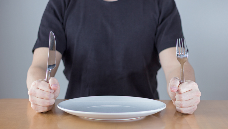 Man with empty plate - Hunger and thirst for righteousness