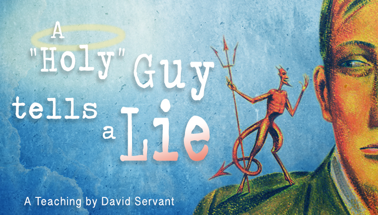 Graphic with title of E-Teaching: A "Holy" Guy Tells a Lie.