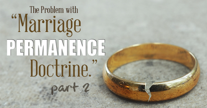 Picture of marriage permanence doctrine title and broken wedding ring
