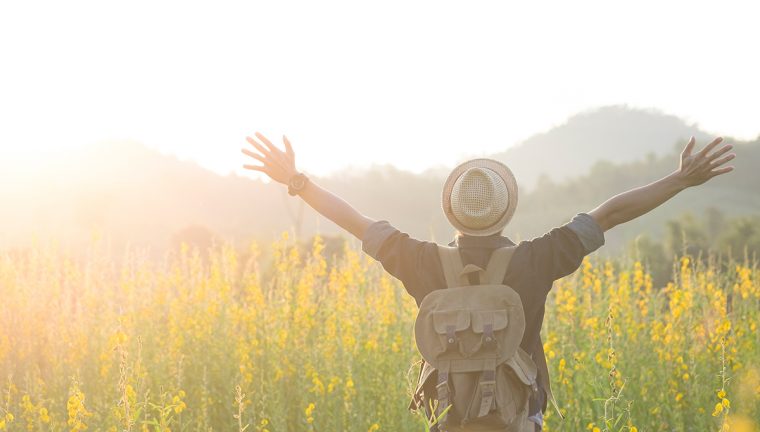 Picture of a man spreading his arms in gladness